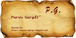 Pervu Gergő névjegykártya